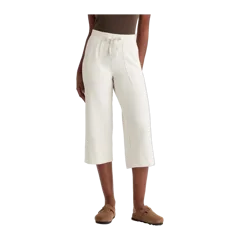 SuperSoft Fleece Cropped Wide Leg Pants Off-White
