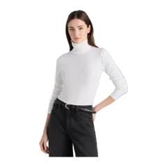Organic Cotton Micro-Rib Turtleneck Soft White