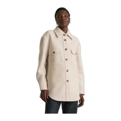 100% Merino Wool Shirt Jacket Heather Bone