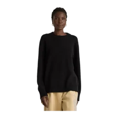 Mongolian Cashmere Oversized Crewneck Sweater Black