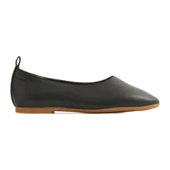 Italian Leather Glove Ballet Flat Black