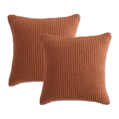 Cotton Fisherman Pillow Cover (Set of 2) Terracotta