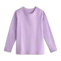 100% Organic Cotton Jersey Long Sleeve Tee Purple Mist