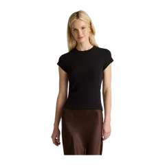 Organic Cotton Micro-Rib Crewneck Tee Black