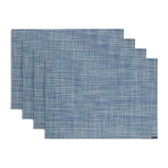 Mini Basketweave Easy-Care Rectangular Placemat, Set of 4 by Chilewich Chambray