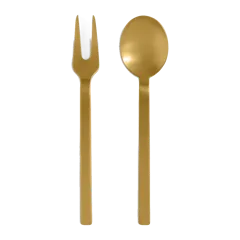 Stile 2-Pc Serving Utensil Set by Mepra Polished Gold