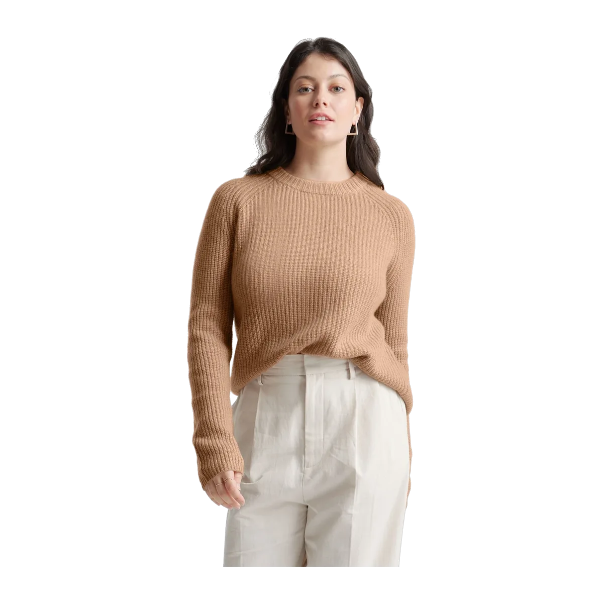 Mongolian Spring Cashmere Fisherman Crewneck Sweater