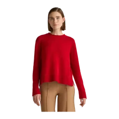Mongolian Cashmere Boxy Crewneck Sweater Varsity Red