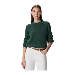 100% Organic Cotton Fisherman Crew Sweater Big Sur Green