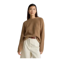Mongolian Cashmere Fisherman Crewneck Sweater Teak