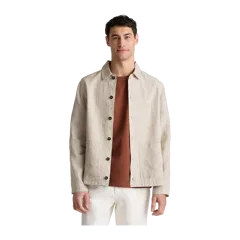 100% European Linen Chore Jacket Flax