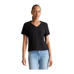 100% Organic Cotton Boxy V-Neck Tee True Black