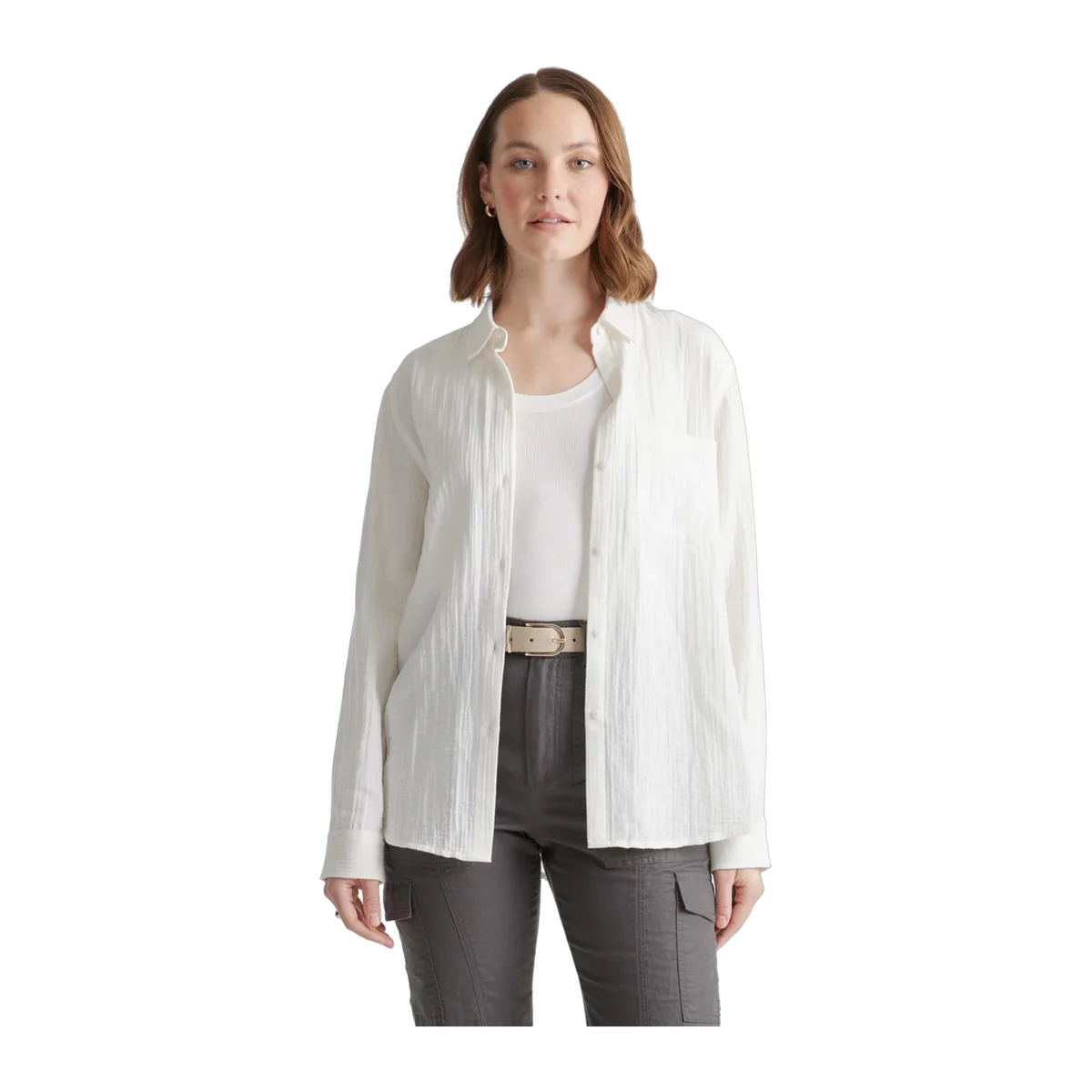 100% Organic Cotton Gauze Long Sleeve Shirt