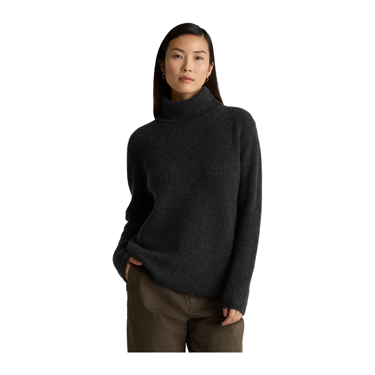 Mongolian Cashmere Fisherman Turtleneck Sweater