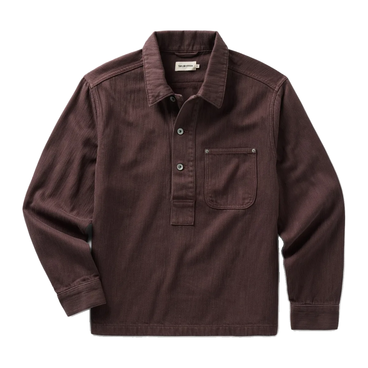 The Milton Overshirt in Burgundy Slub Denim