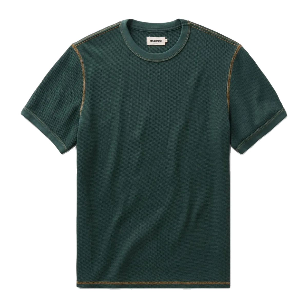 The Organic Cotton Short Sleeve Crew in Dark Forest Waffle