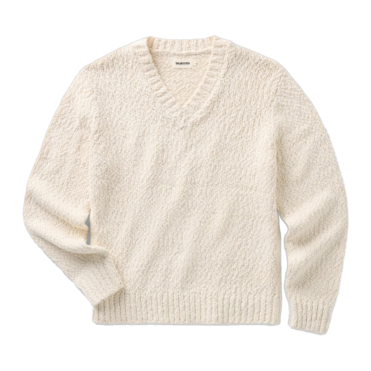 The Match V-Neck Sweater in Vintage White Slub