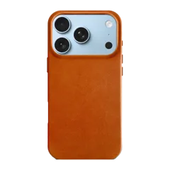 The Minimalist Full-Grain Leather iPhone 18 Pro Max MagSafe Case - Saddle Tan